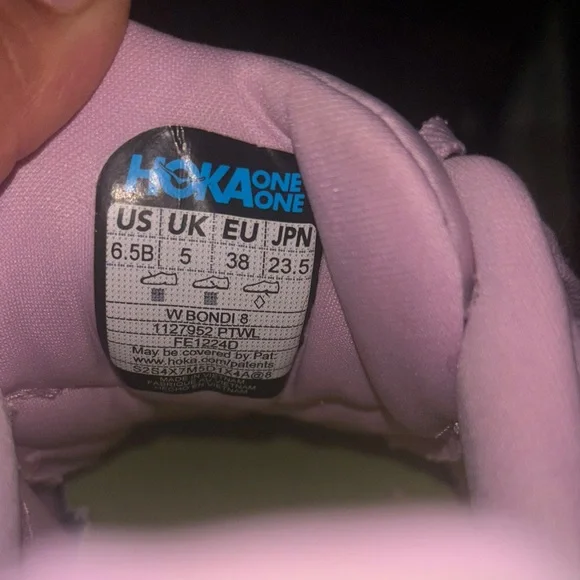 Hoka Pink and White Athletic Sneakers - Picture 9 of 9